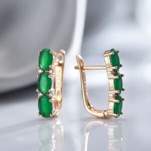 18 KT Gold Over RG Emerald Earrings